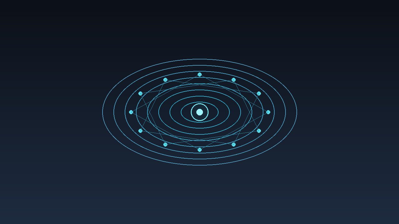 Abstract cyan network on charcoal, scale and open-weight concept